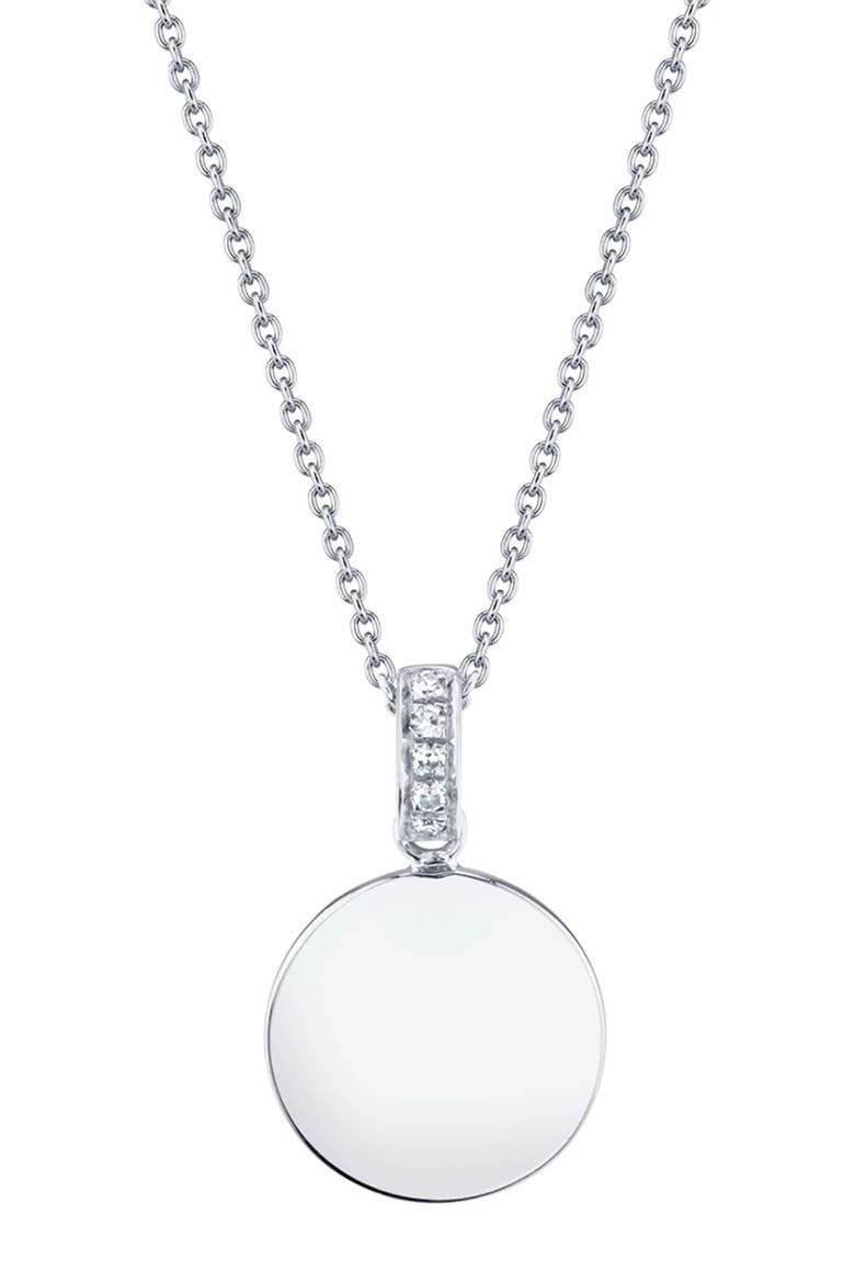 14K White Gold Diamond Pendant Necklace - 0.02 ctw, Main, color, WHITE GOLD/DIAMOND