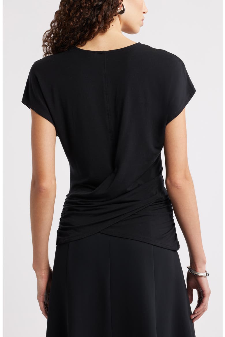 Ruched Top, Alternate, color, BLACK