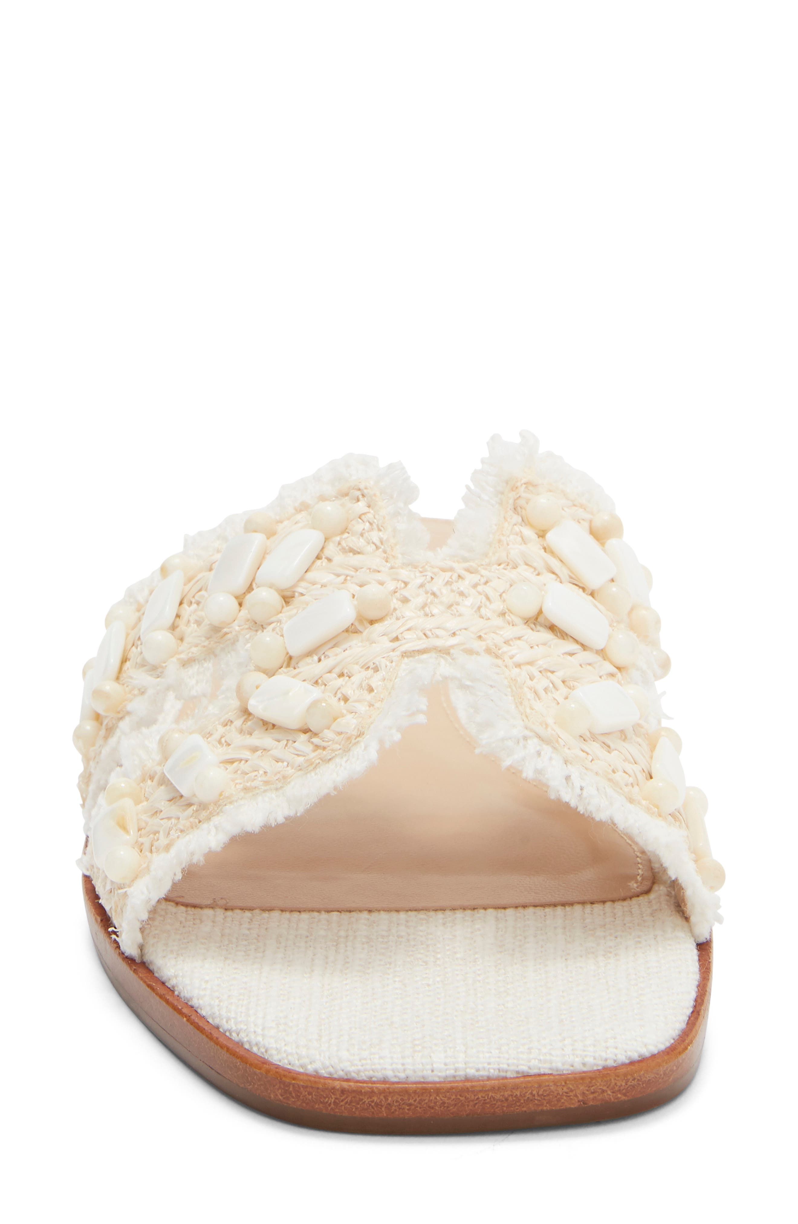 Steve Madden Hadyn Slide Sandal, Alternate, color, Bone Raffia