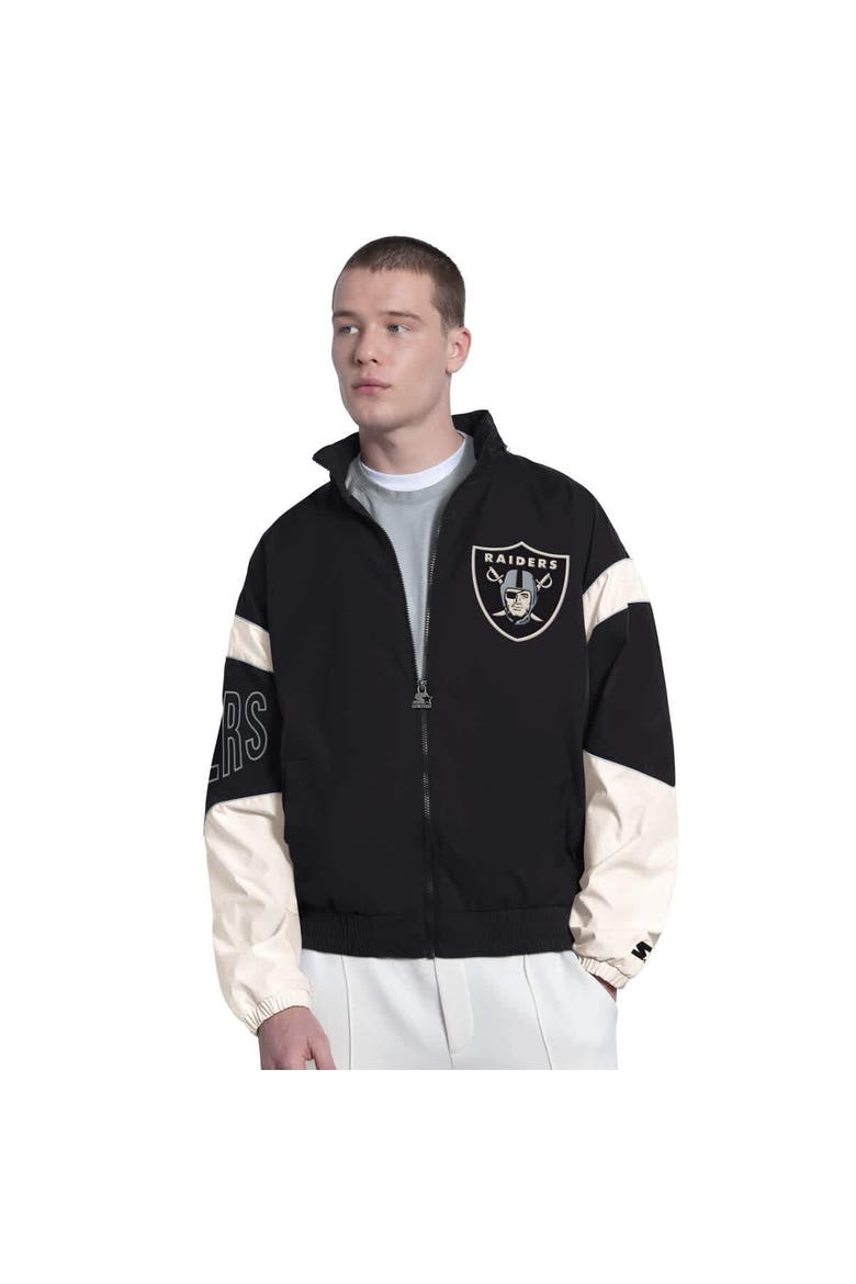 Men's Starter  Black Las Vegas Raiders The Gust Full-Zip Hoodie, Main, color, Black