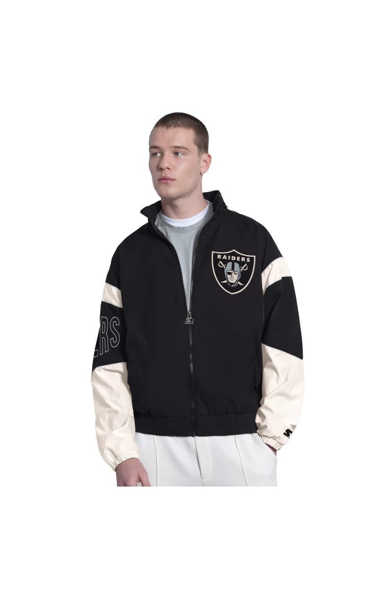 STARTER Men's Starter Black Las Vegas Raiders The Gust Full-Zip Hoodie, Main, color, Black