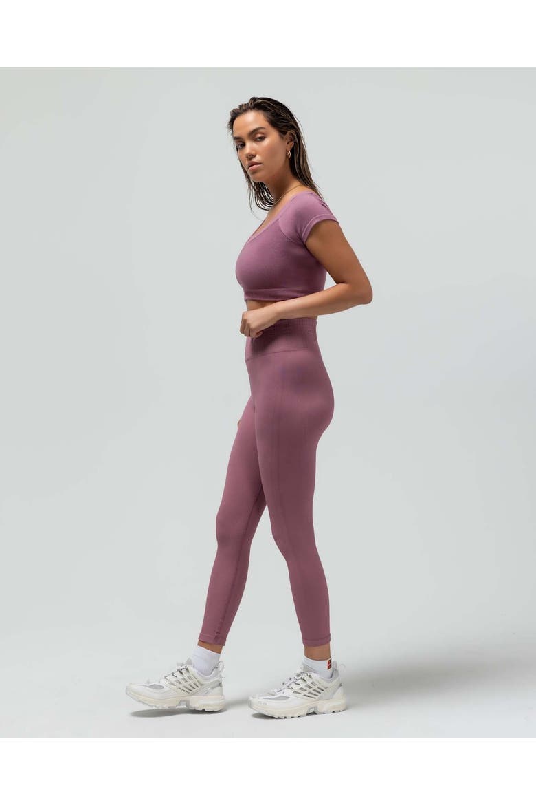 Ribbed Cap Sleeve Crop Top, Main, color, MAUVE