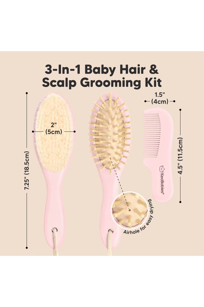 Baby Hair Brush and Comb Set, Alternate, color, Blush