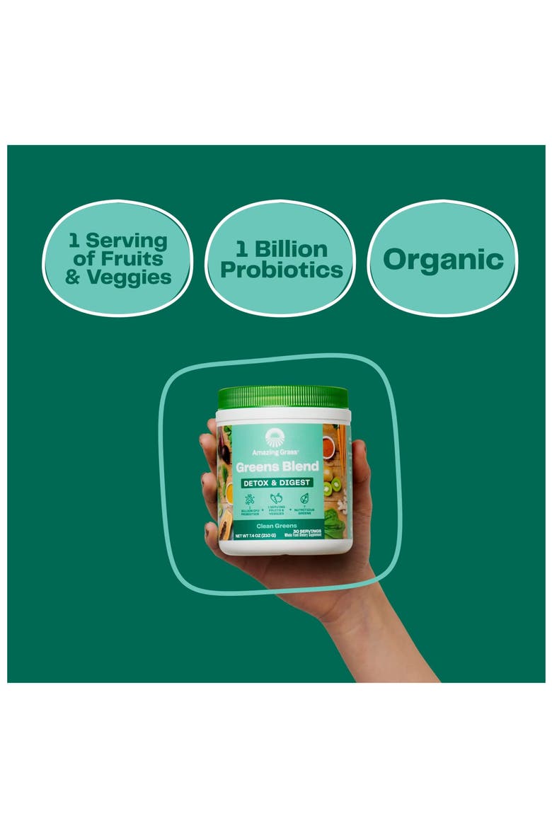 Detox Digest Green Superfood Powder Clean Greens 30 Servings, Alternate, color, None