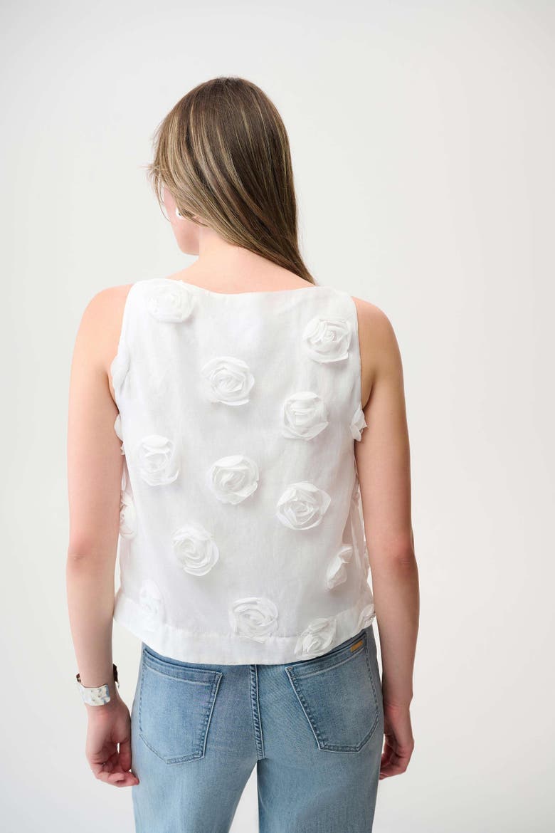 Novelty Sleeveless Top With 3D Floral Embroidery, Alternate, color, Off-White