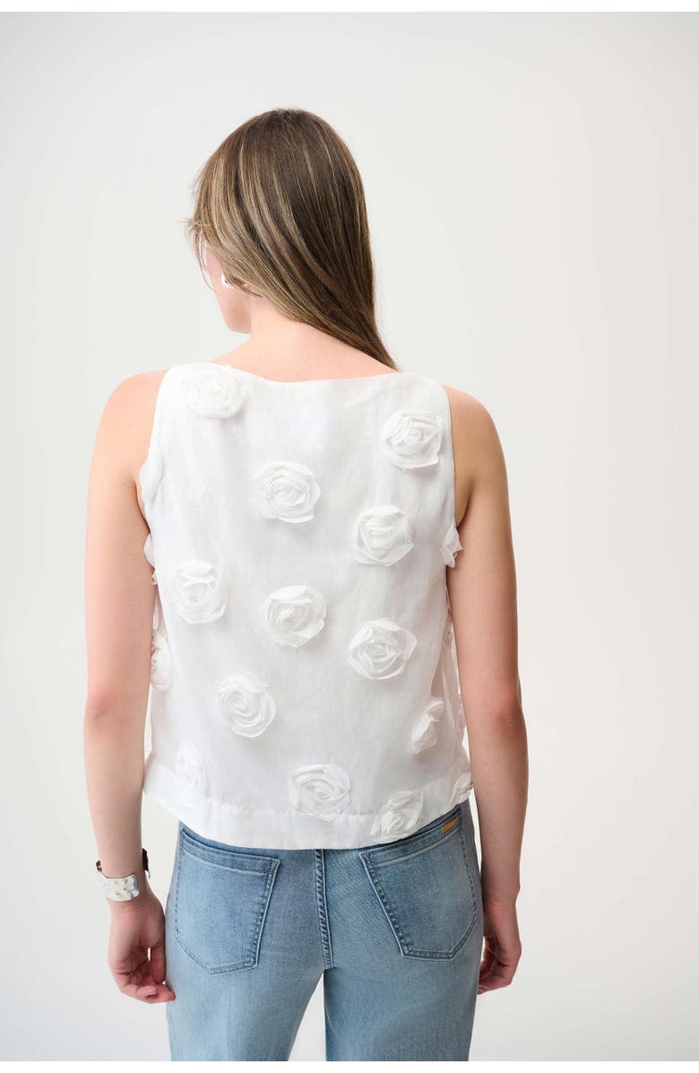 Joseph Ribkoff Novelty Sleeveless Top With 3D Floral Embroidery, Alternate, color, Off-White