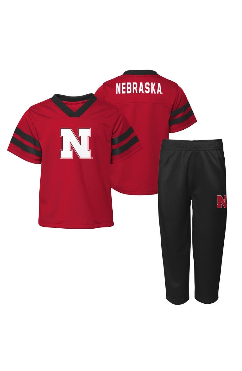 Outerstuff Youth Outerstuff Scarlet Nebraska Huskers Red Zone Two-Piece V-Neck Top and Pants Set, Main, color, Scarlet