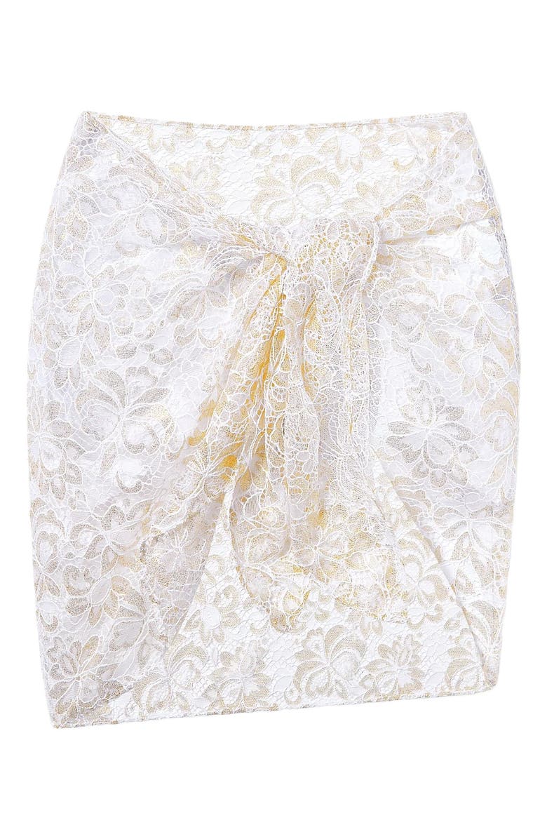 STYLEST AquaLace Quick-Drying Sarong, Alternate, color, Gold Floral Lace