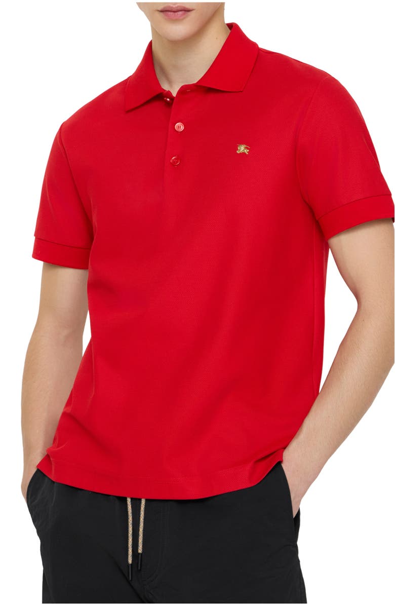 Burberry Metal EKD Cotton Polo Shirt, Main, color, Crayon Red