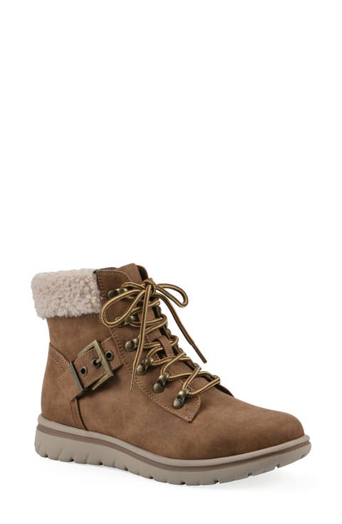 Hadrian Faux Shearling Cuff Hiker Bootie (Women) (Wide Width Available)