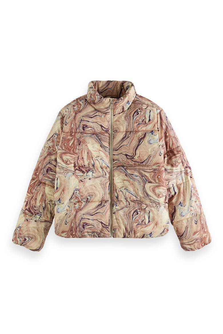 Marbleized Puffer Jacket, Alternate, color, COMBO H