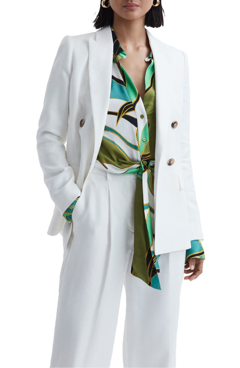 Reiss Dalilah Print Tie Front Satin Blouse, Alternate, color, 