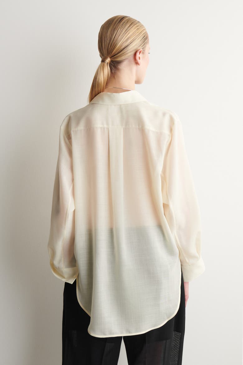 Fluid Wool-voile Shirt, Alternate, color, CREAM