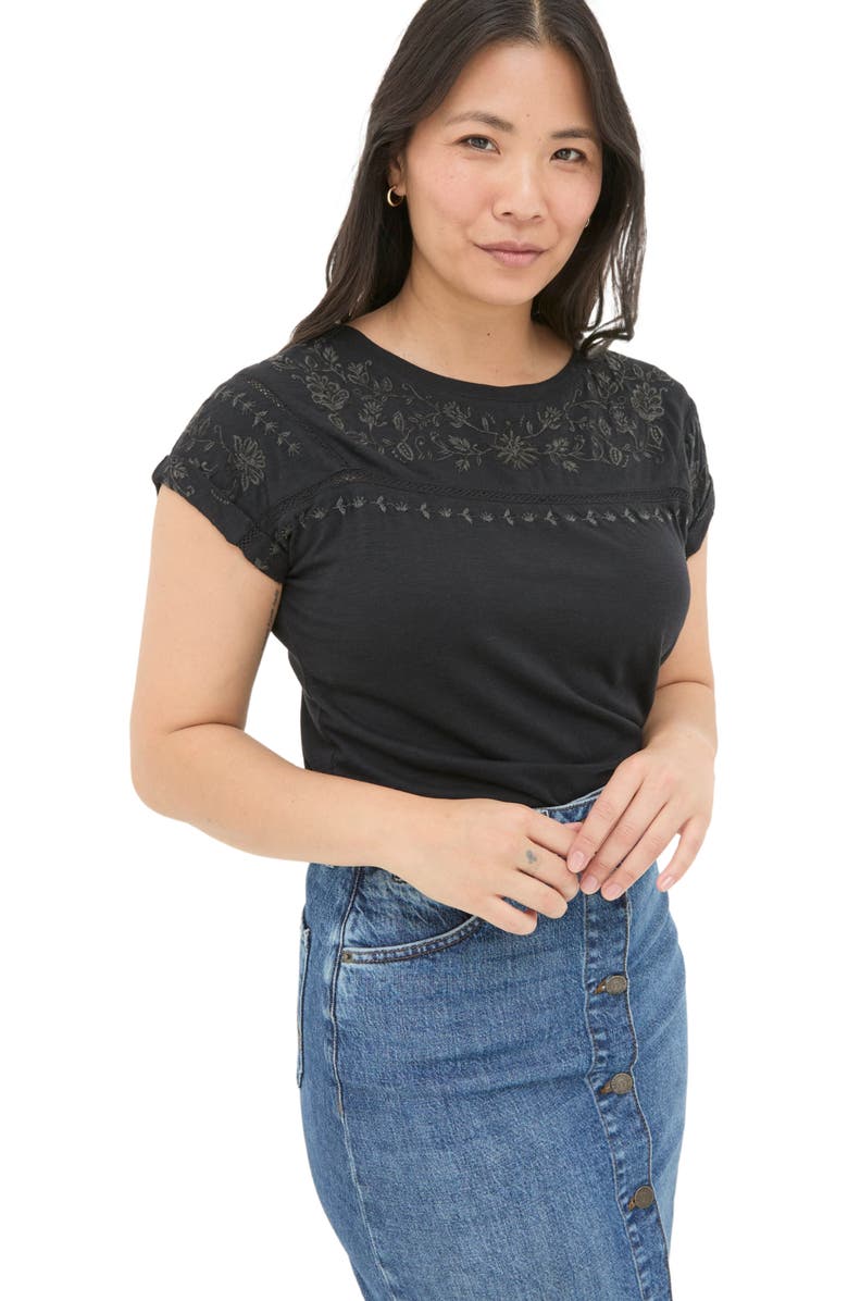 FatFace Women's Ivy Embroidered T-Shirt, Alternate, color, 