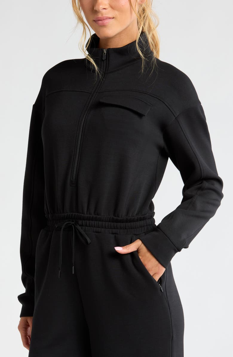 Zella Lift Off Long Sleeve Jumpsuit, Alternate, color, Black