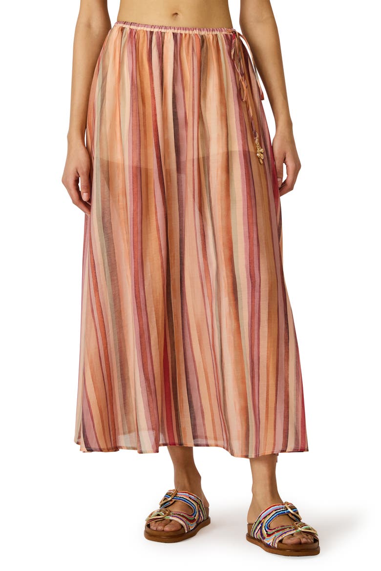 Shilloh Stripe Midi Skirt, Main, color, STRIPE MULTI