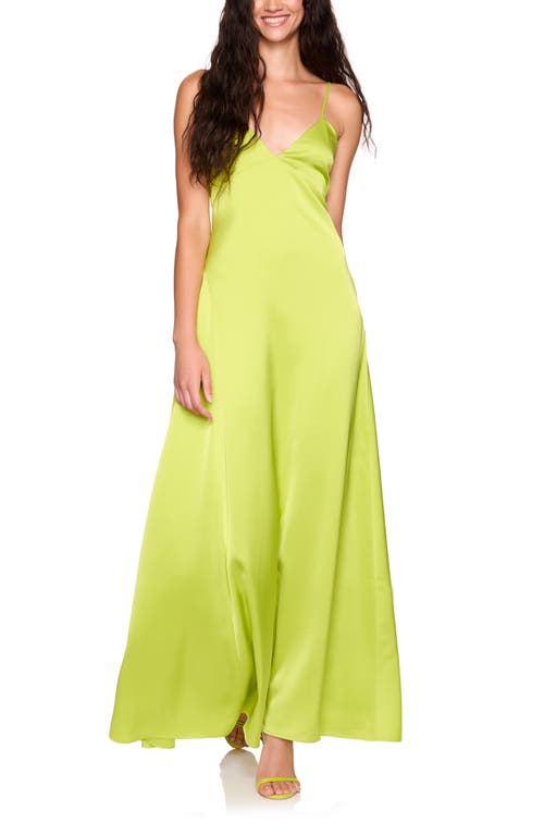 Susana Monaco Satin Slipdress in Chartreuse at Nordstrom, Size 4