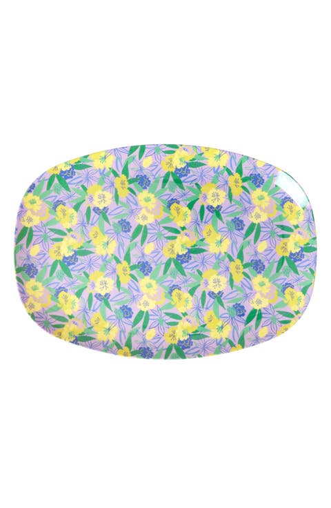 Set of Four Oblong Melamine Plates