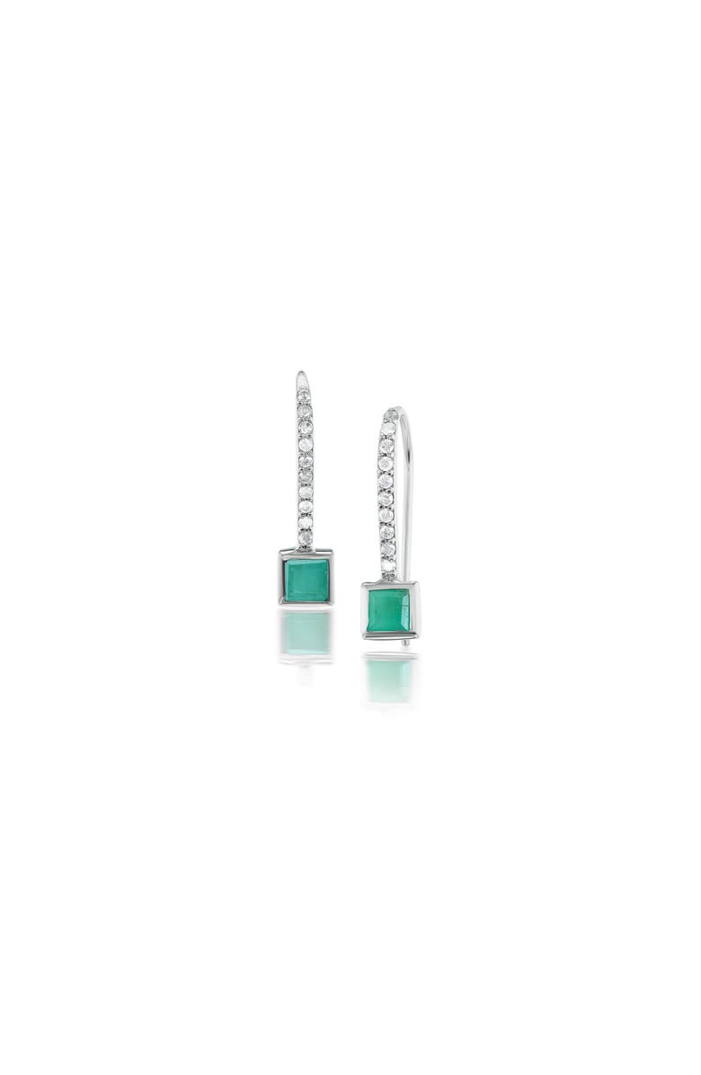 Sheryl Lowe Emerald Stone on French Hook Earrings, Main, color, 