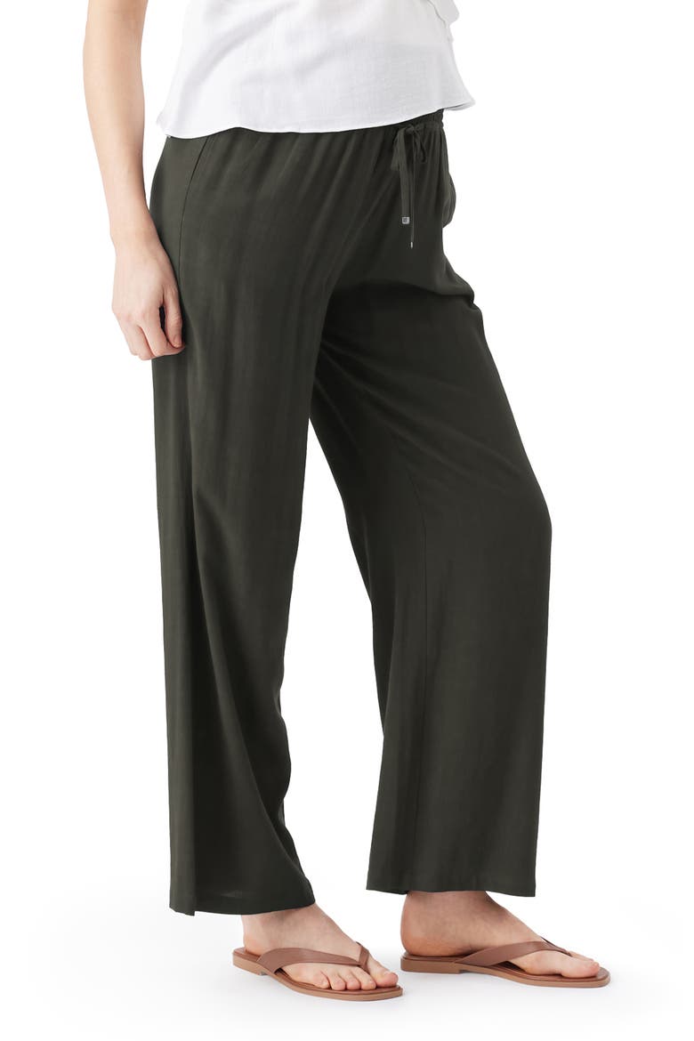 Wide Leg Tencel Pant, Alternate, color, Olive