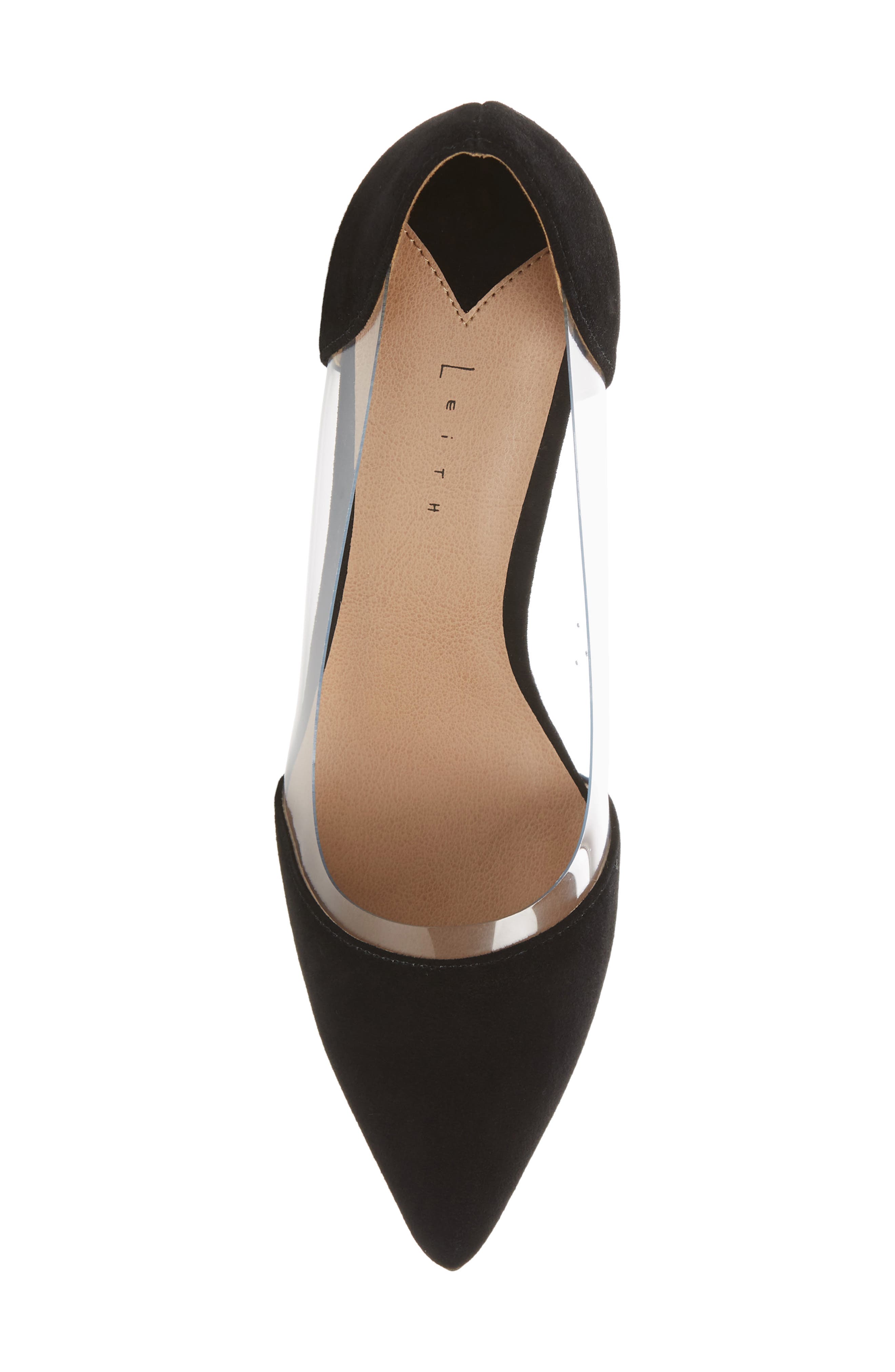 Leith Penny Clear Pointy Toe Pump, Alternate, color, 