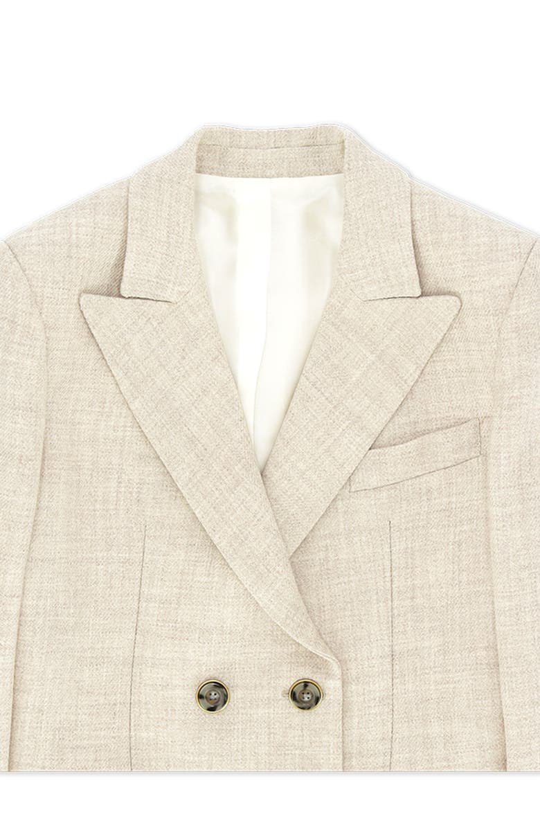 Fortela Linen Double-Breasted Suit, Alternate, color, Cream