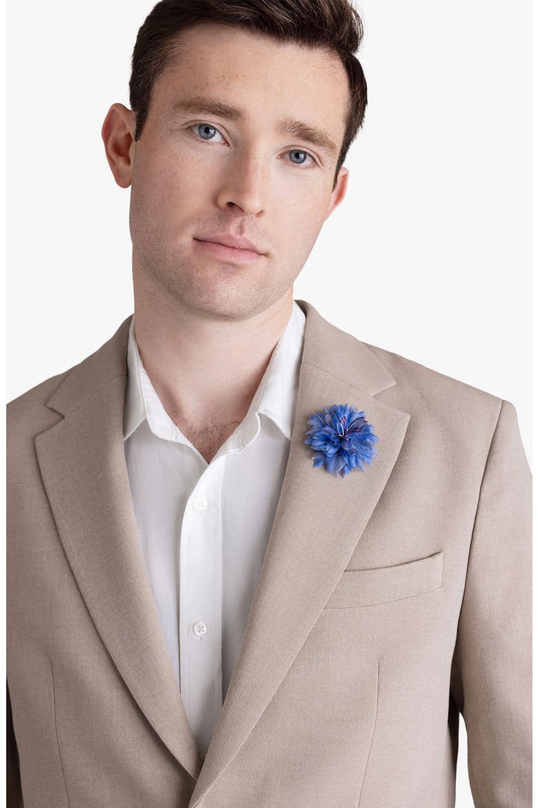 The Blue Cornflower Floral Brooch, Alternate, color, Blue