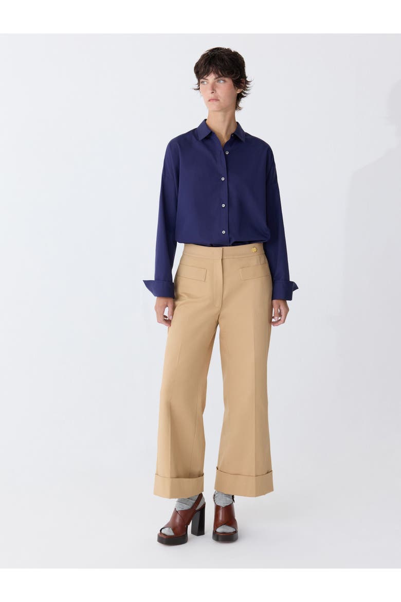 Brody Cropped Cuff Pant, Alternate, color, Pale Camel