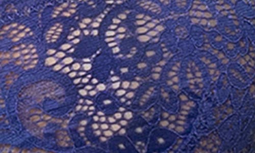 Seven 'til Midnight Seven ‘til Midnight Lace Mesh Babydoll Chemise & Thong Set In Blue