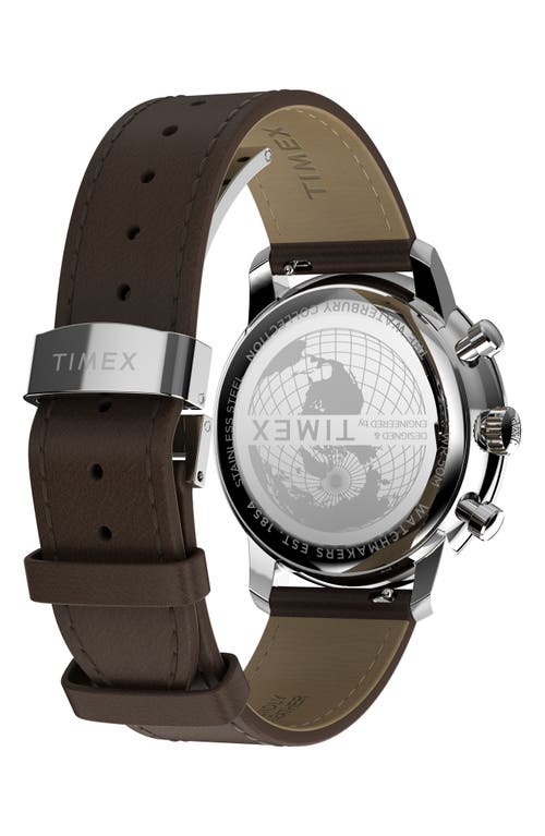 Timex ® Waterbury Metropolitan Chronograph Leather Strap Watch, 41mm In Brown