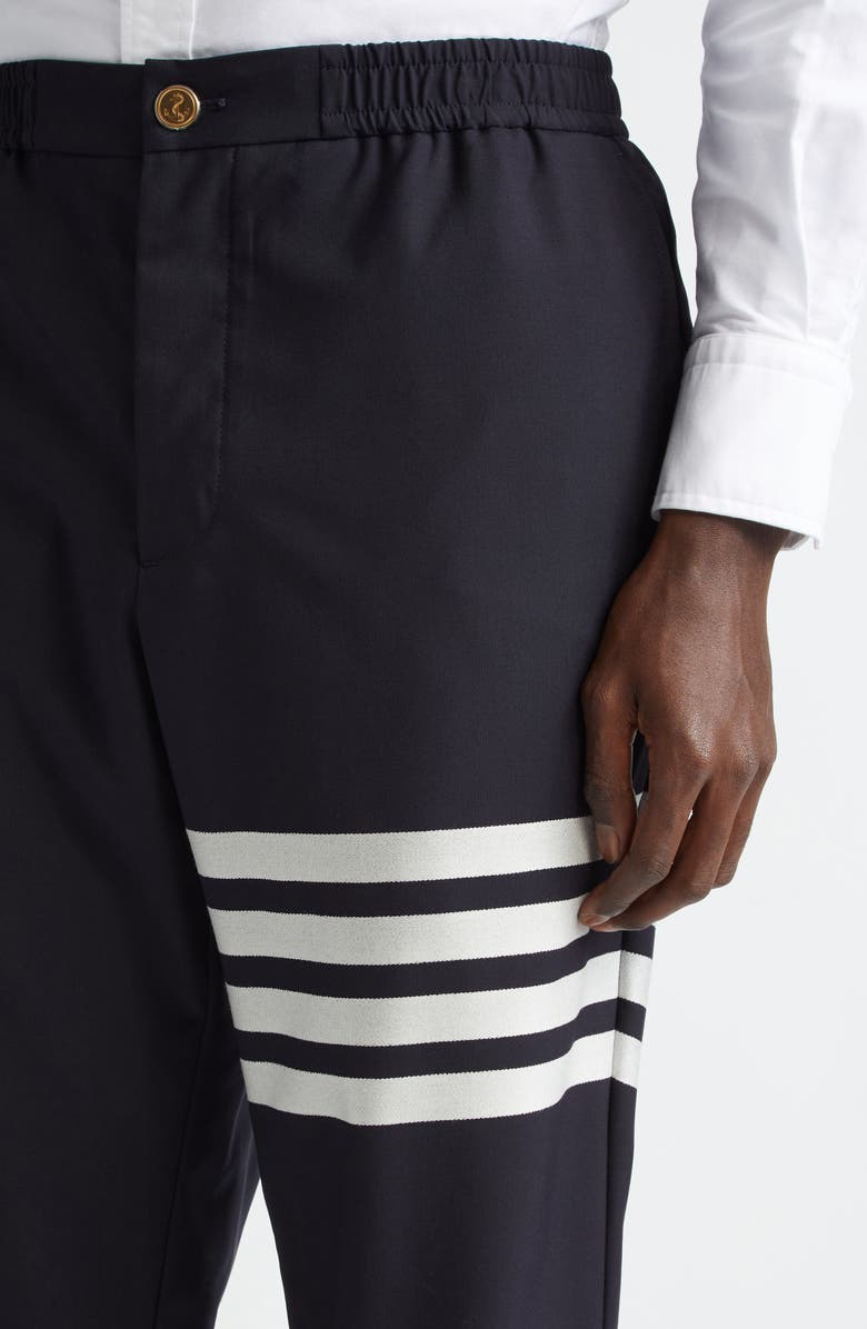Thom Browne 4-Bar Wool Track Trousers, Alternate, color, Navy