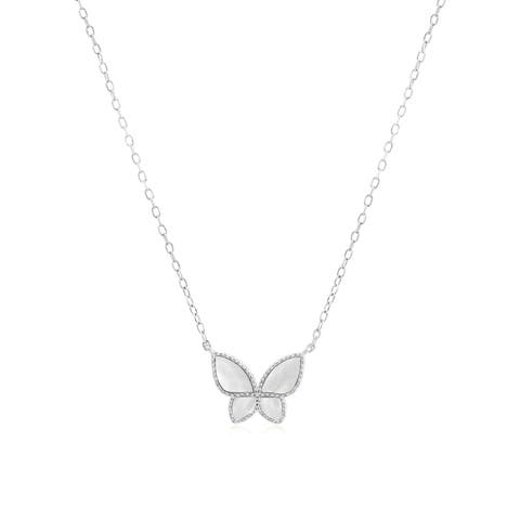 Mother of Pearl Butterfly Necklace