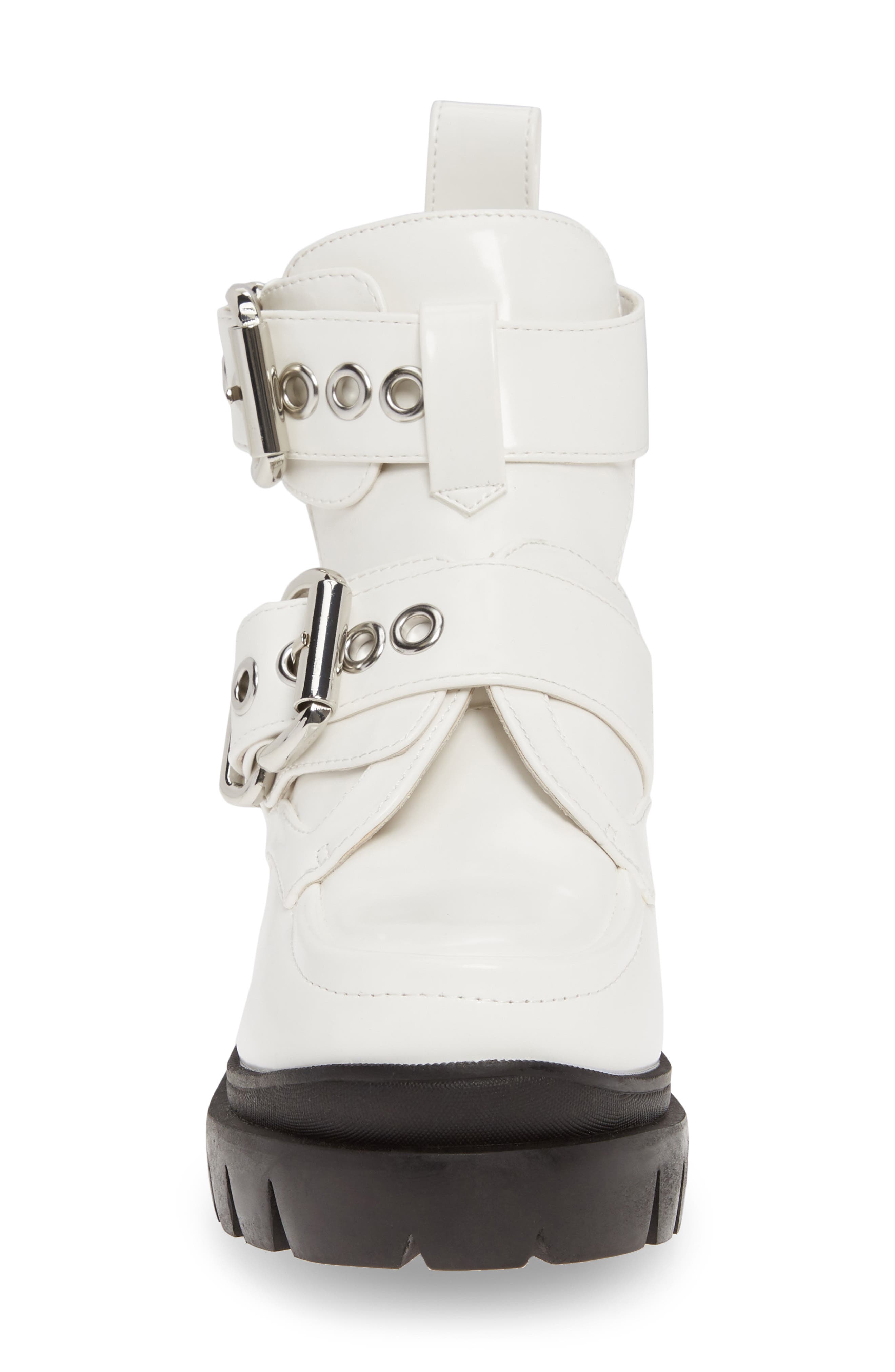 Lug Platform Bootie, Alternate, color, WHITE BOX SILVER