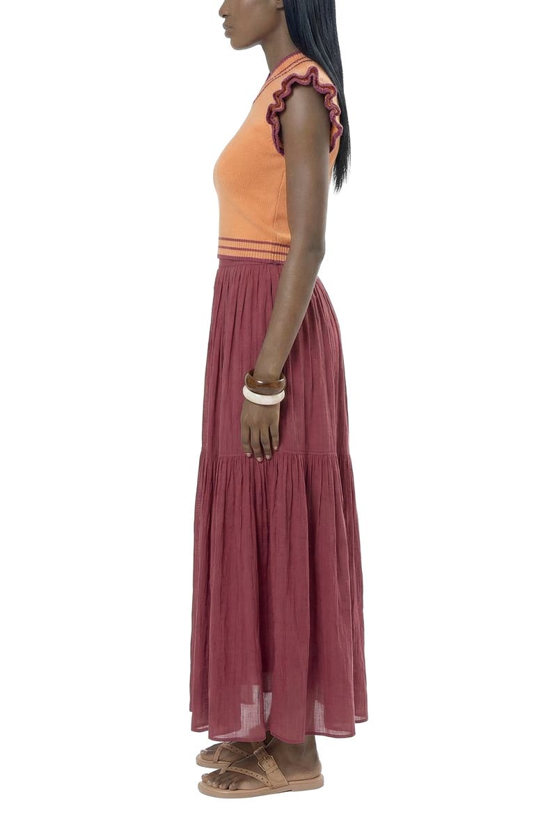 Pia Pintuck Skirt, Alternate, color, Berry