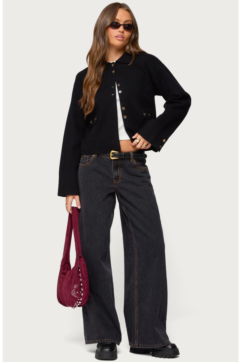 Lorne Compact Knit Jacket, Alternate, color, BLACK