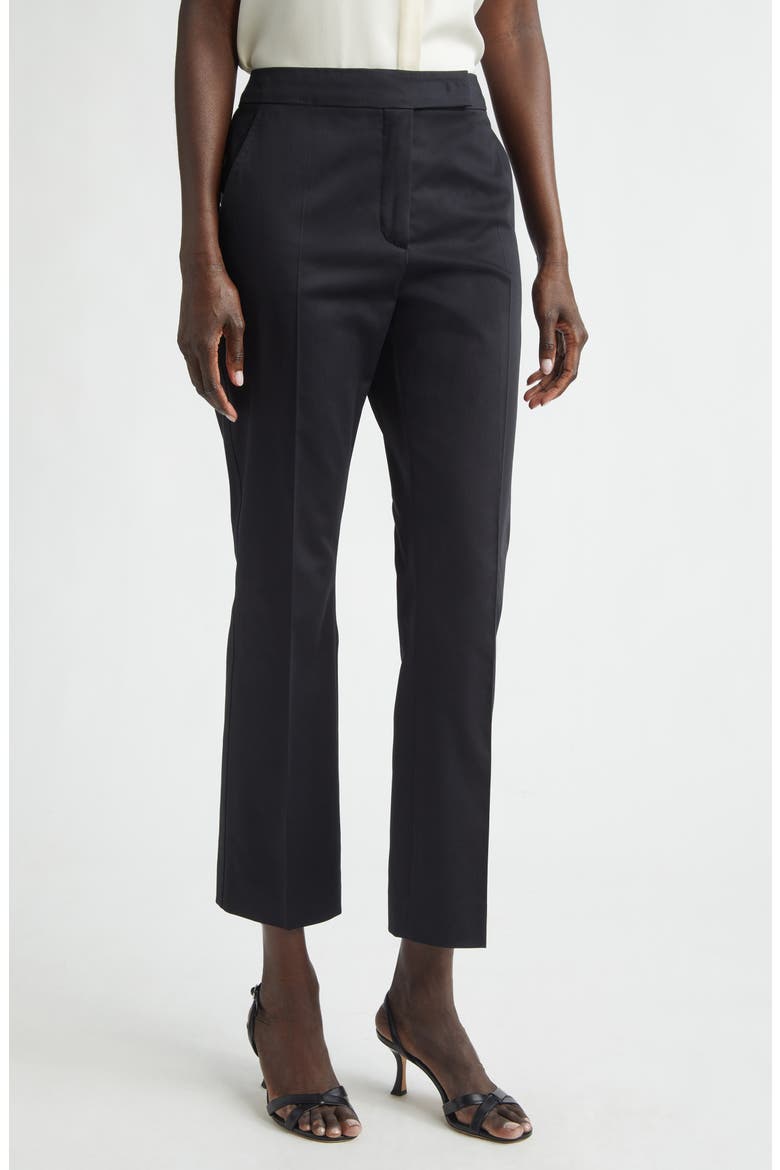 Okra Crop Straight Leg Pants, Main, color, BLACK