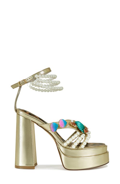 Azalea Wang Arleth Ankle Strap Platform Sandal In Gold
