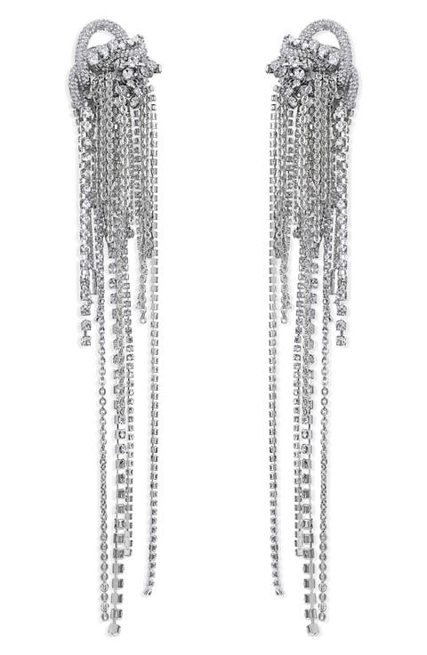 Long Messy Chain Drop Earrings