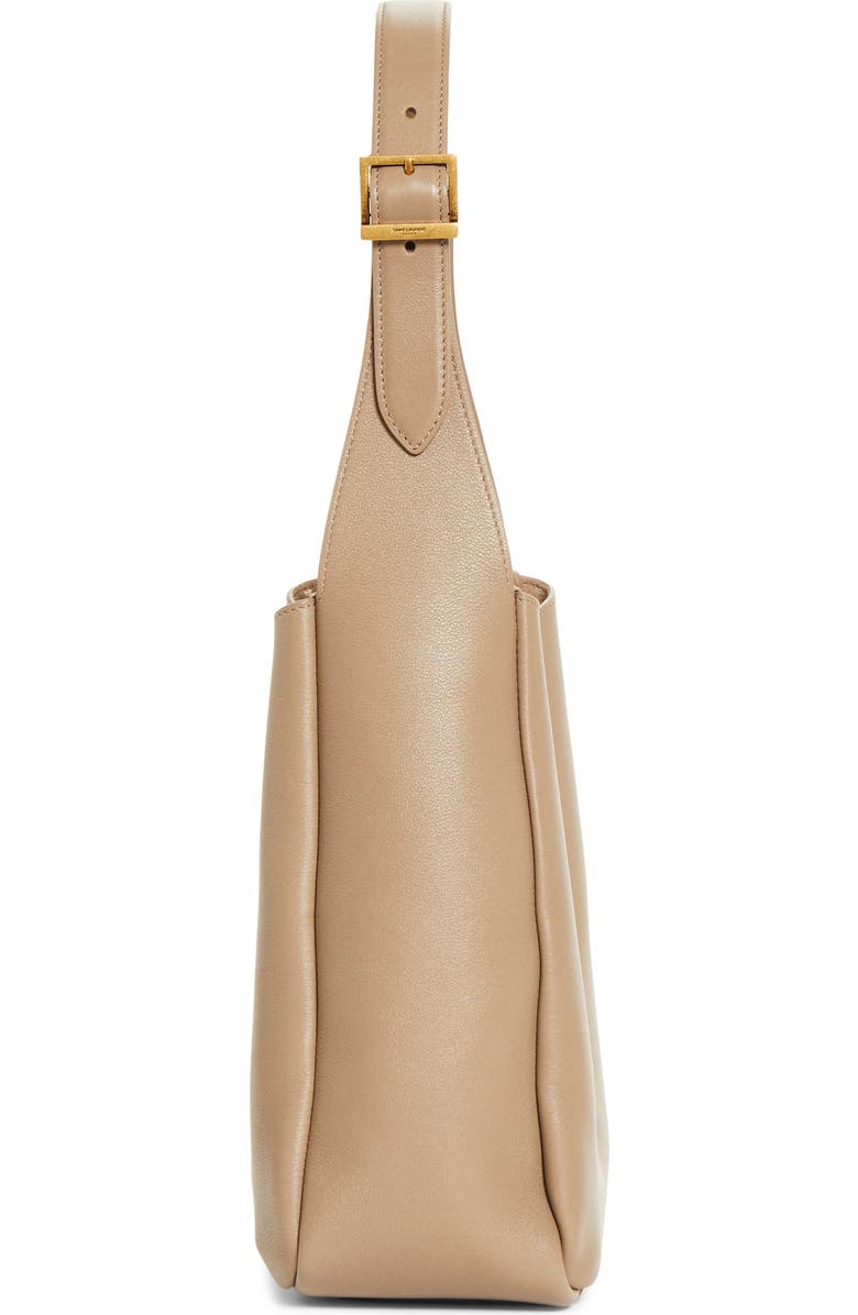 Saint Laurent Small Le 5 à 7 Leather Hobo Bag, Alternate, color, Light Cumin