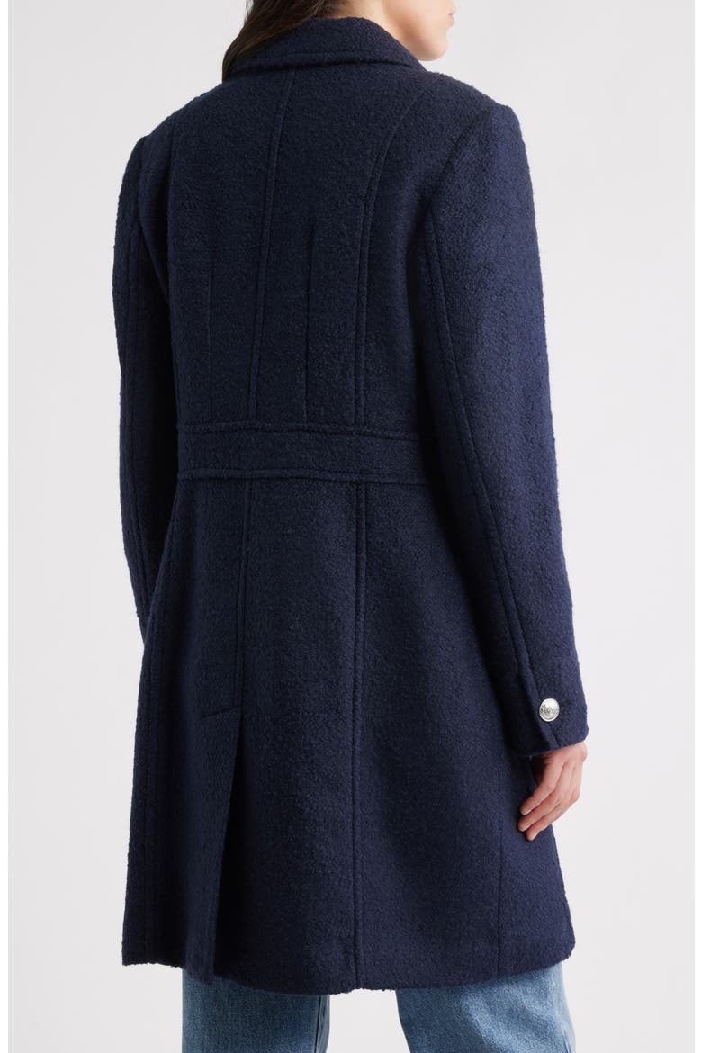 Bouclé Longline Coat, Alternate, color, NAVY