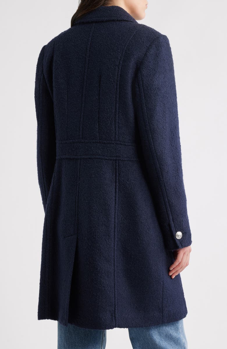 Sam Edelman Bouclé Longline Coat, Alternate, color, Navy