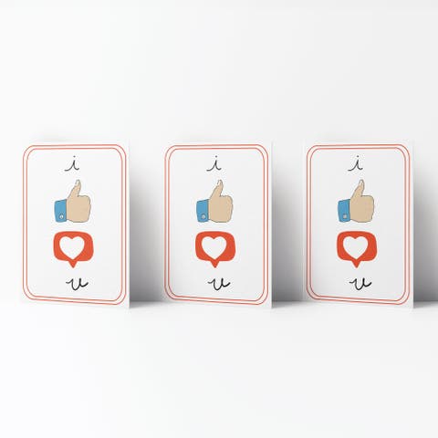 Love/Friendship Greeting Card Pack (3ct) "I Like Like You"