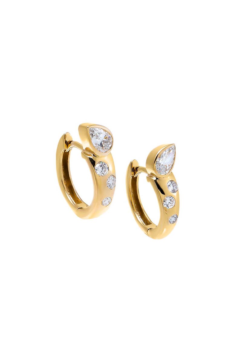 BY ADINA EDEN Lab Grown Diamond Pear & Round Multi-Stone Huggie 14K, Main, color, 