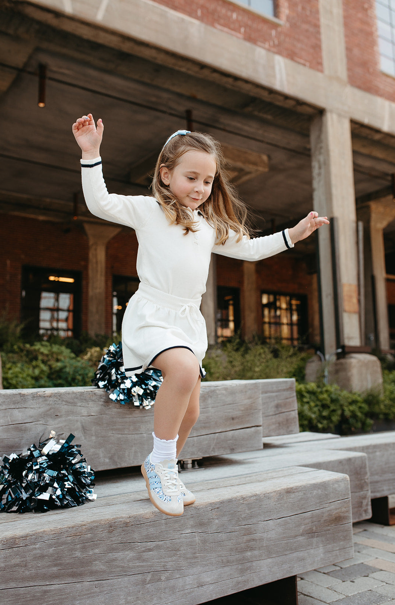 Little Paper Kids Billie Sweater Skirt, Alternate, color, Off White / Navy