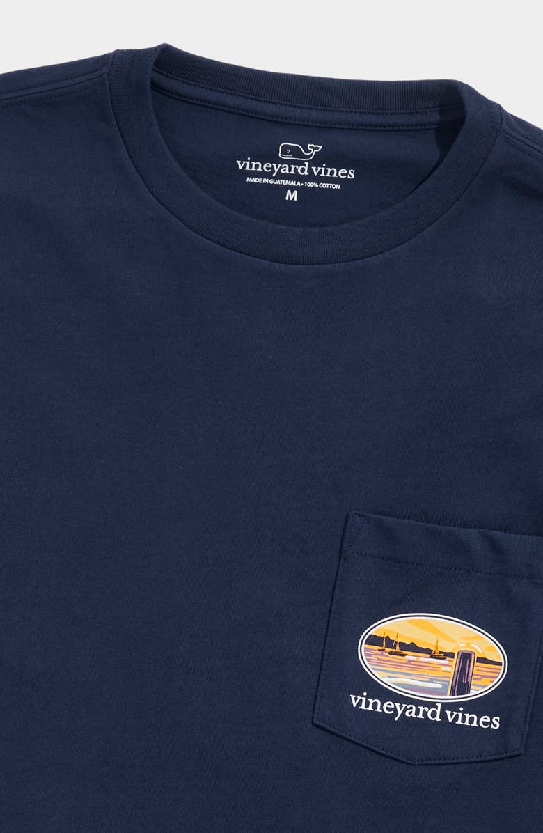 vineyard vines Sunset Pier Bernese Dog Long Sleeve Cotton Graphic T-Shirt, Alternate, color, 