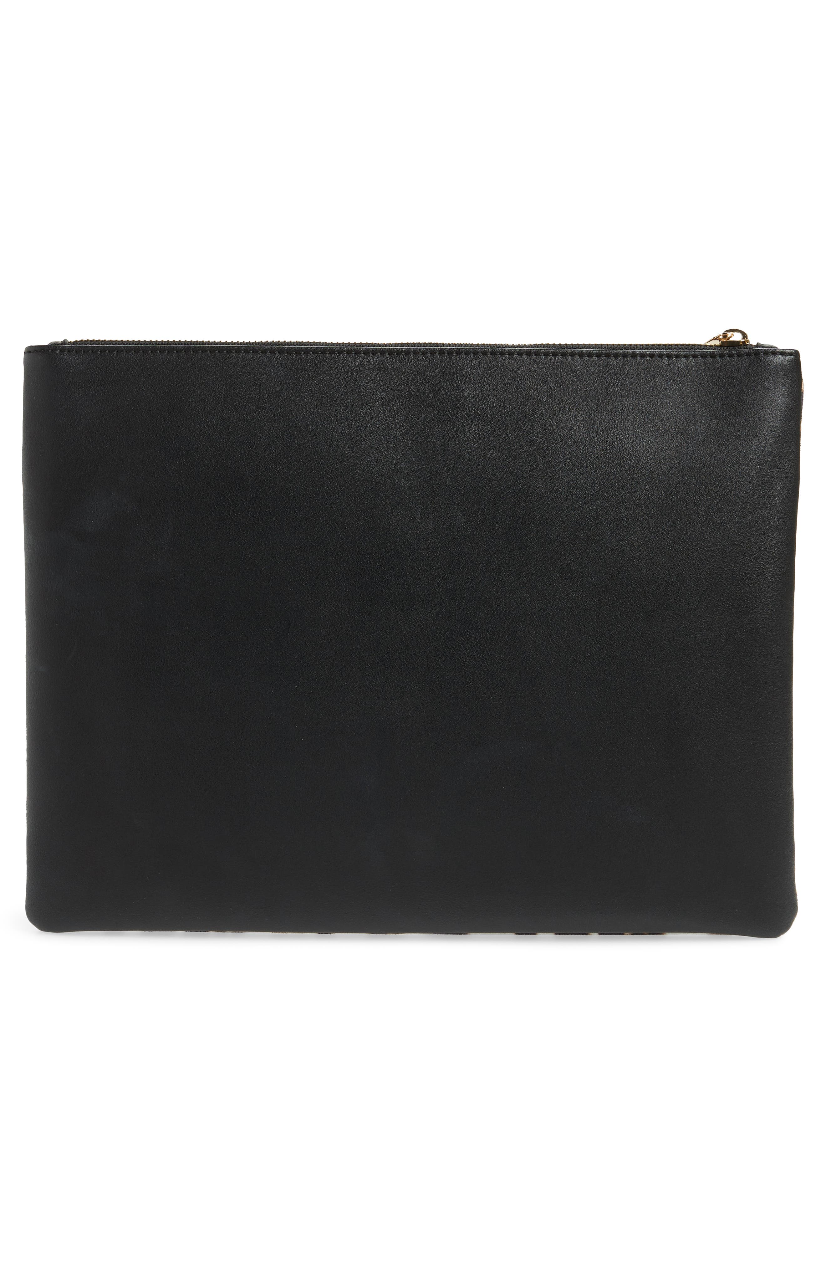 Mali + Lili Molly Leopard Print Vegan Leather Clutch, Alternate, color, 