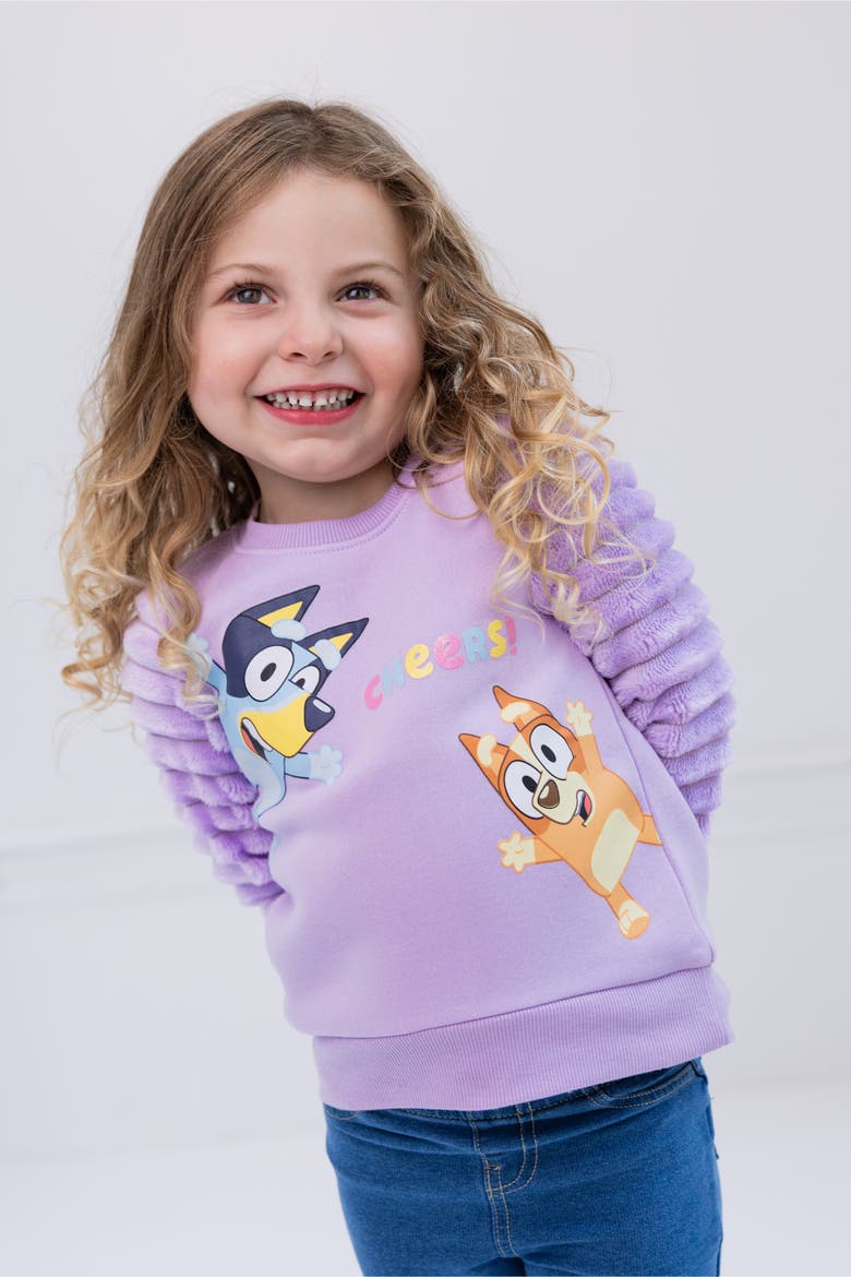 Faux Fur Pullover Sweatshirt, Alternate, color, Lavender