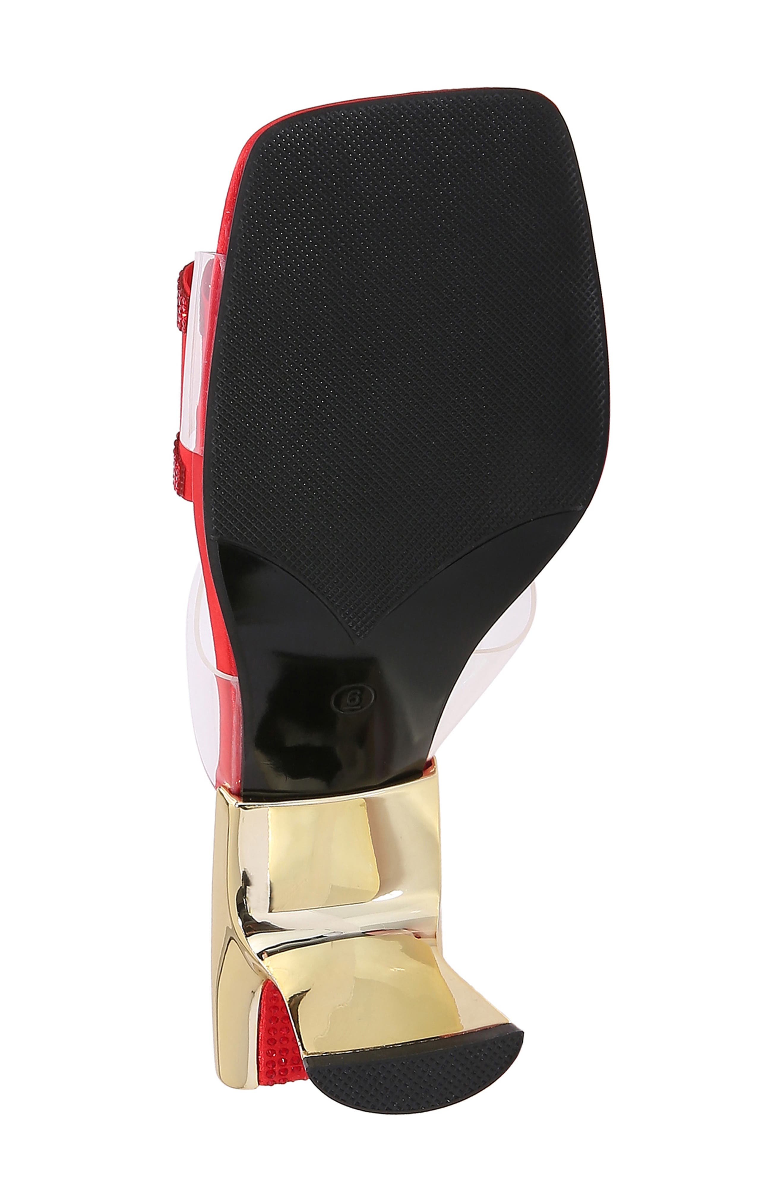 Fantasy Rhinestone Slide Sandal, Alternate, color, RED