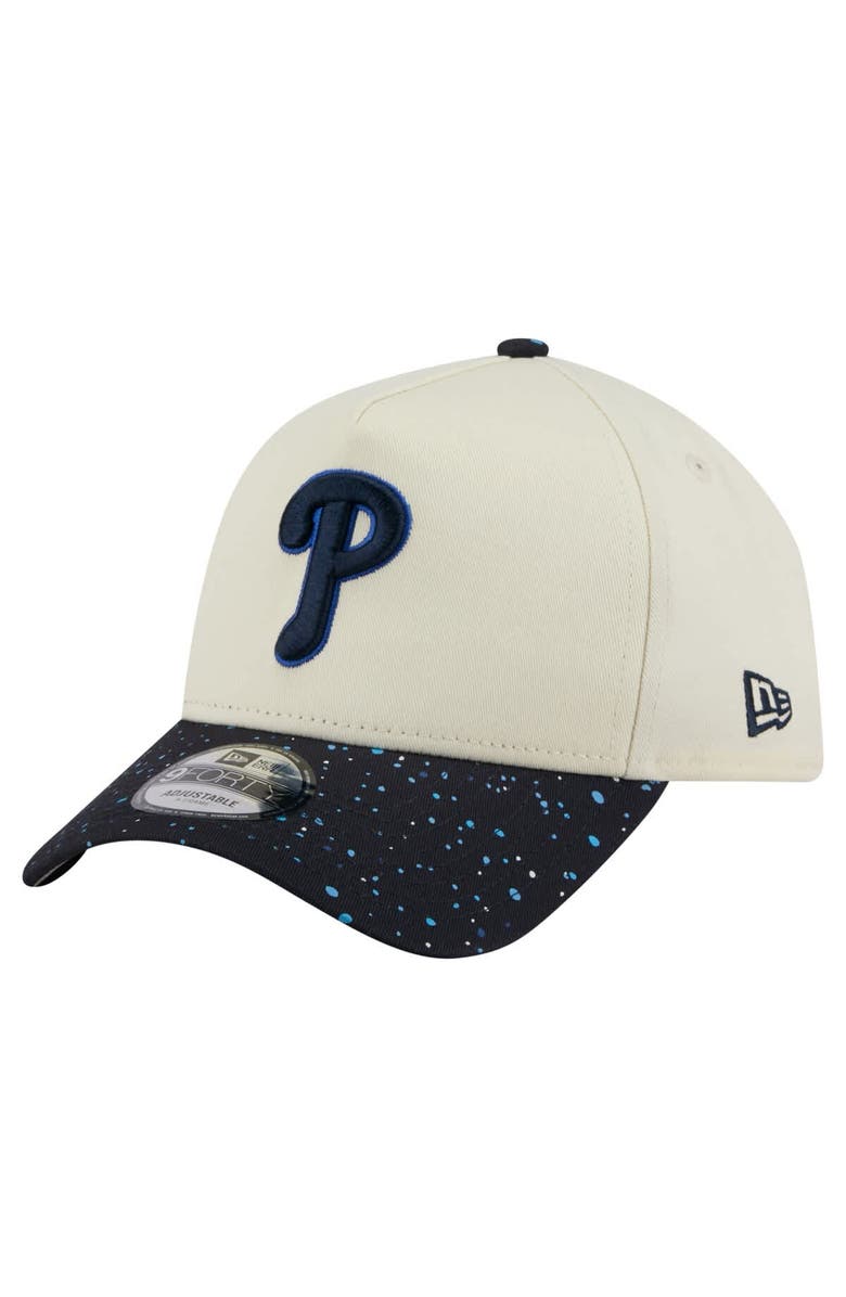 New Era Men's New Era  Cream Philadelphia Phillies Speckle A-Frame 9FORTY Adjustable Hat, Main, color, Cream