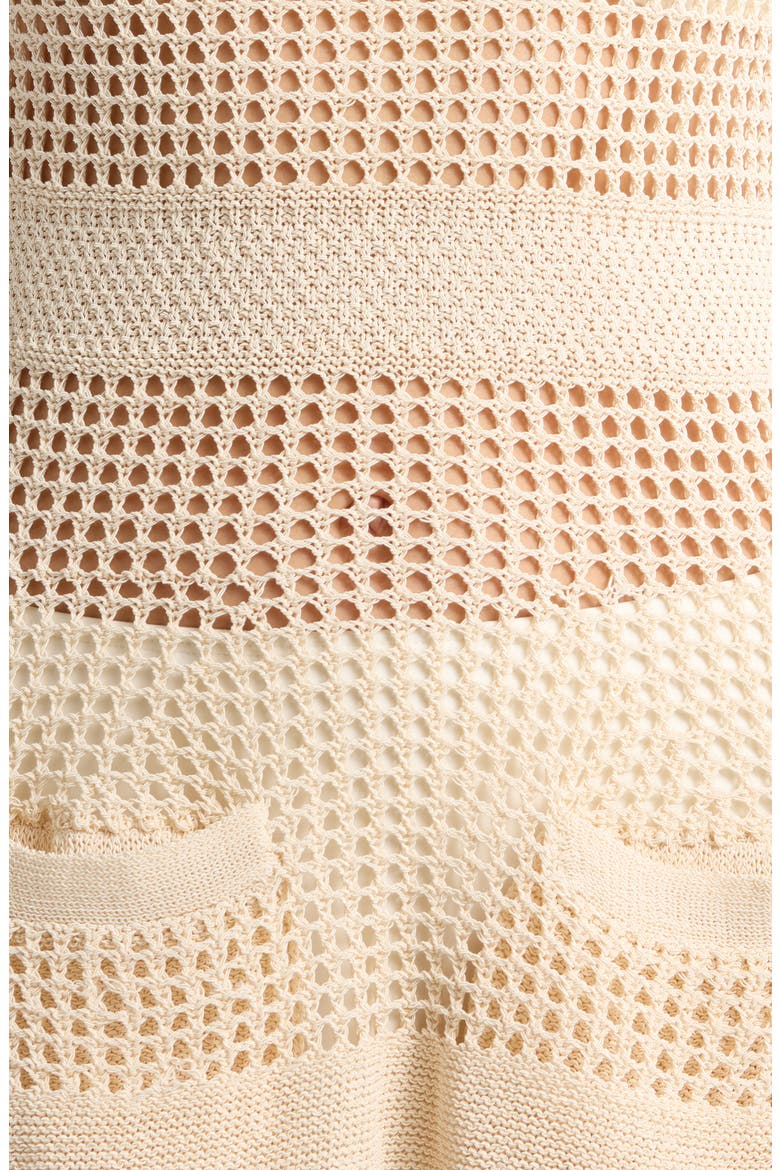 The Ulla Open Stitch Cotton Blend Cover-Up Dress, Alternate, color, BRULE